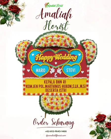 Papan Bunga Pernikahan Sunia Baru